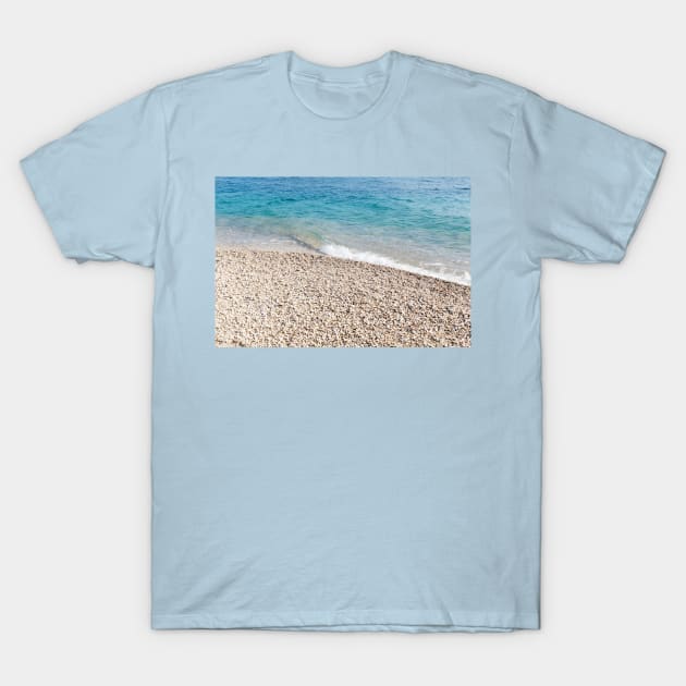 Sea and pebbles T-Shirt by Melissa Peltenburg Travel Photography